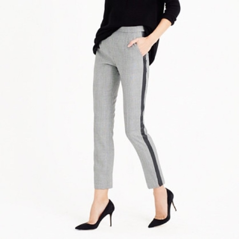 JCrew Martie Pant with Tux Stripe in Glen Plaid